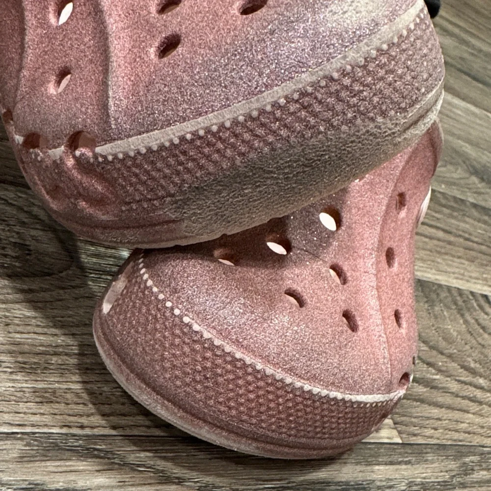 Pink J2 Sparkly Glitter Crocs